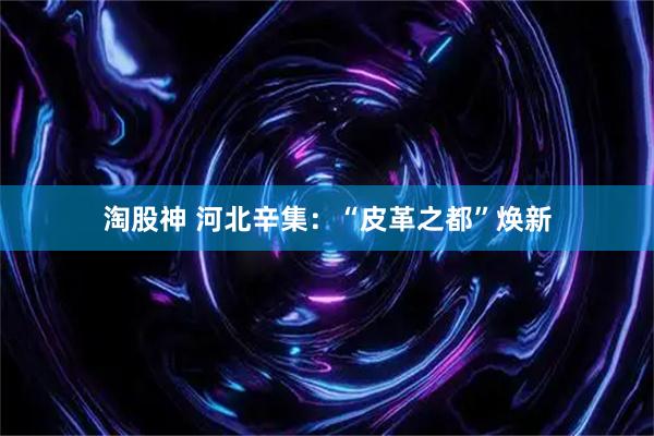 淘股神 河北辛集：“皮革之都”焕新